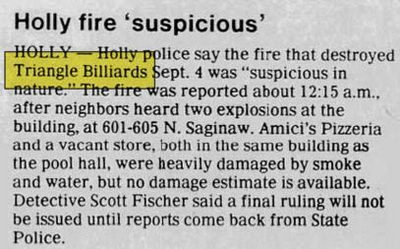 Triangle Billiards - Sep 20 1986 Fire (newer photo)